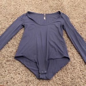 Free People Light Purple Long Sleeve Bodysuit